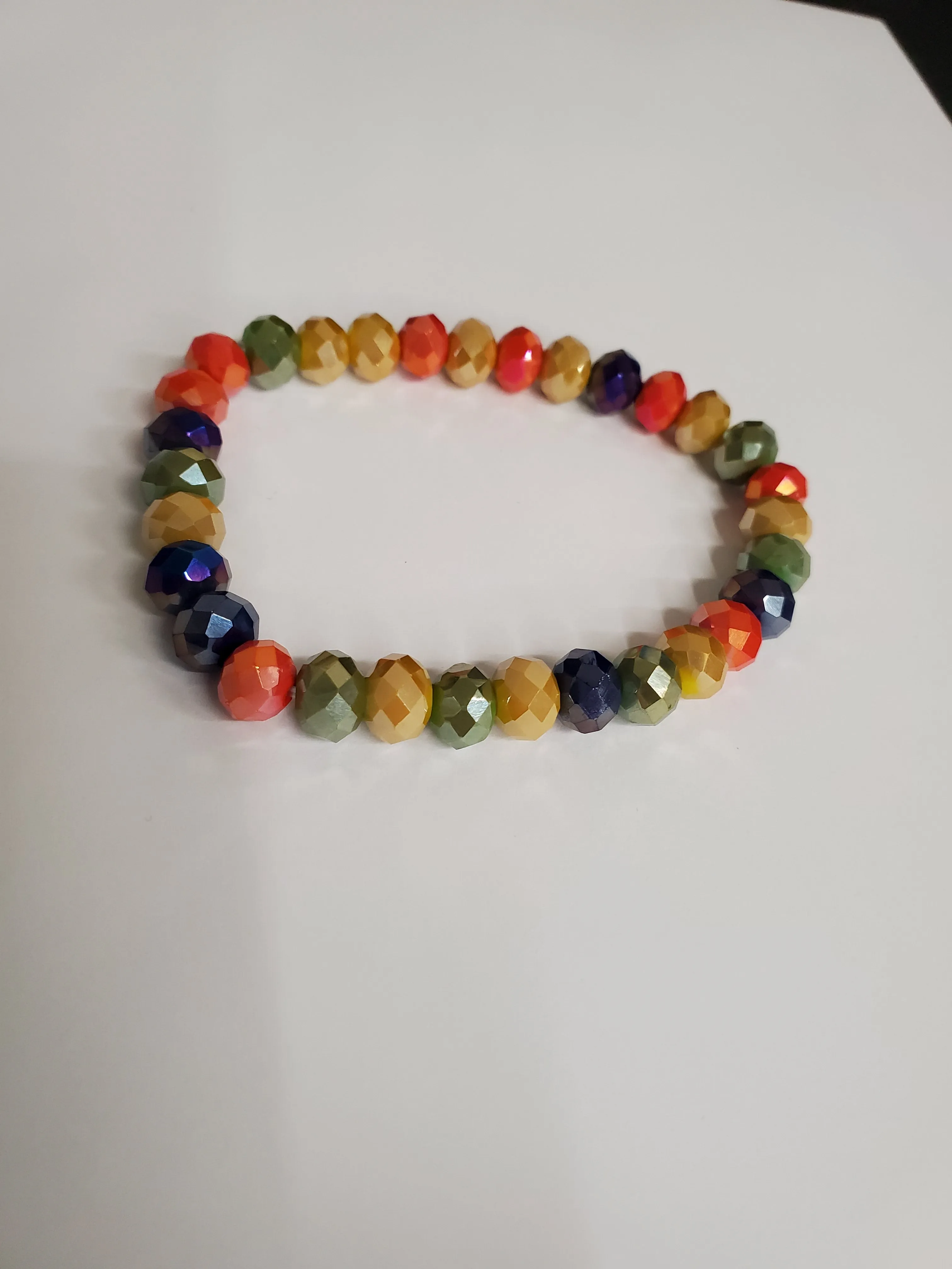 * Orange, Mustard, Olive, Purple Mix Crystal Bracelet*