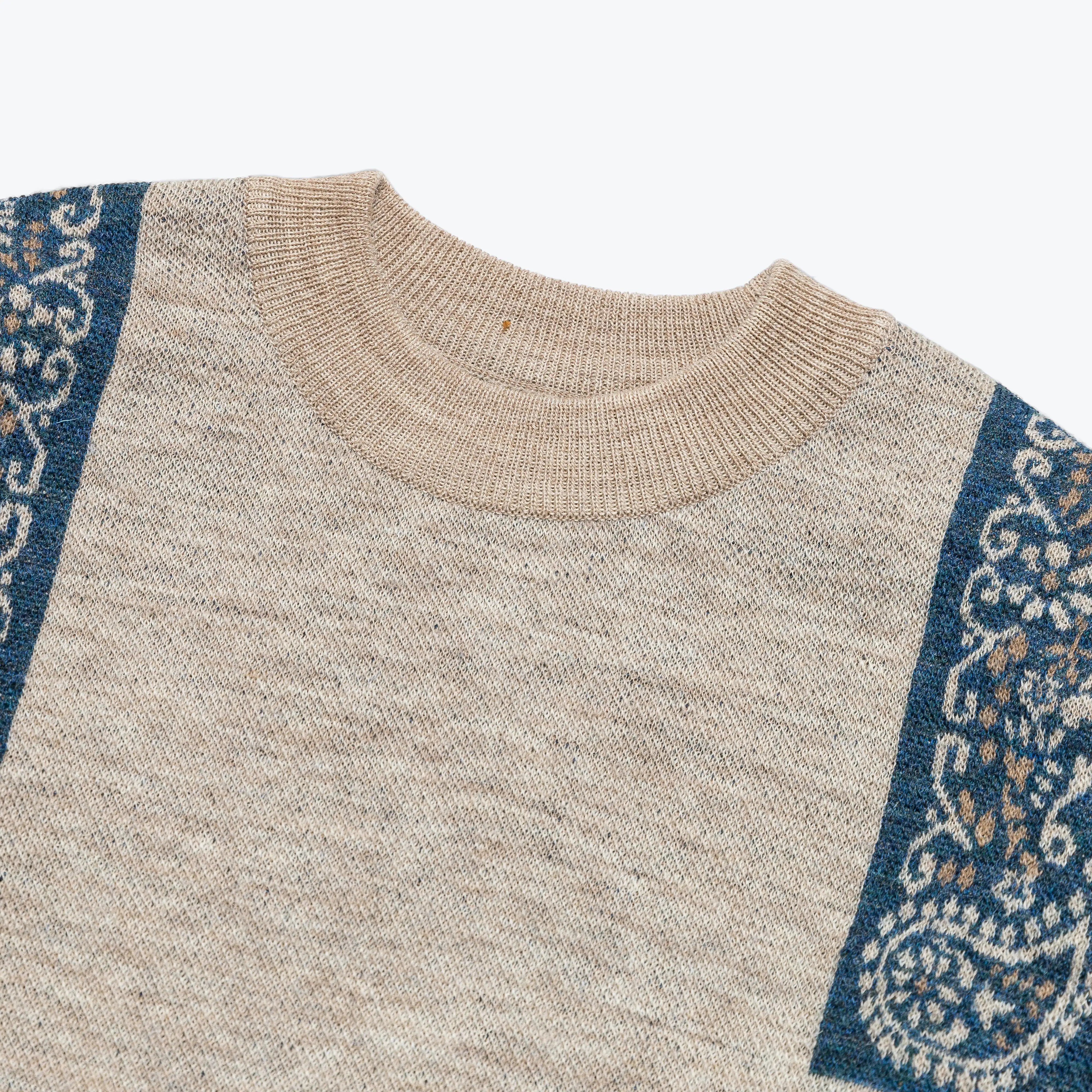 12G Wool Bandana Crew Sweater - Navy