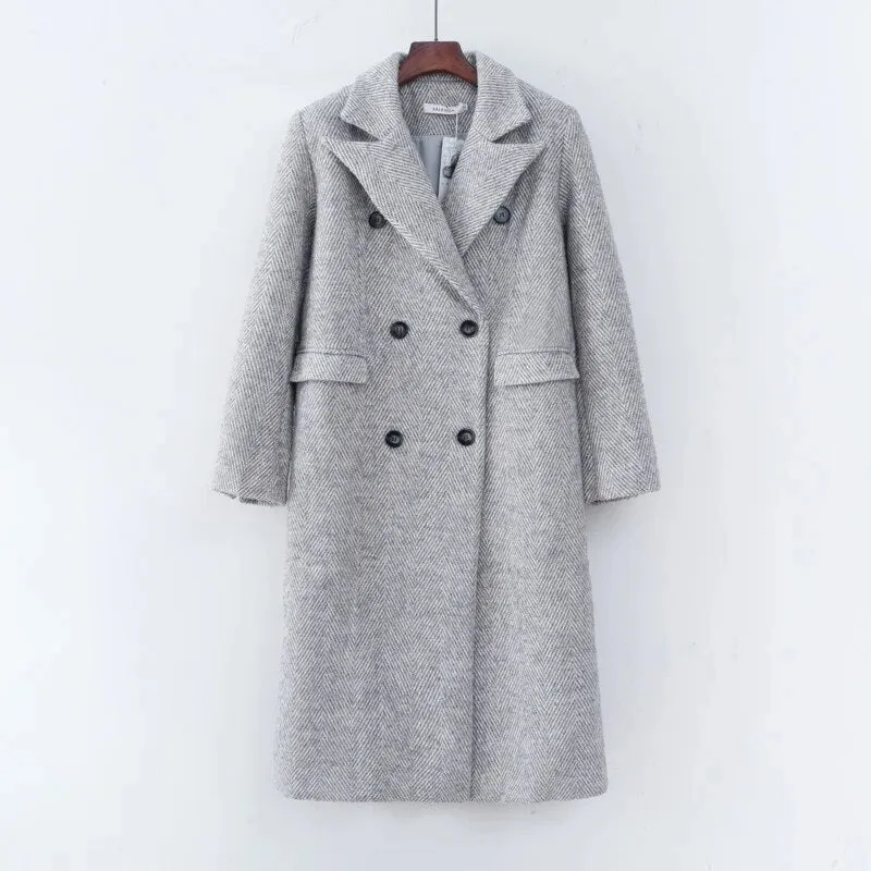 2023 Women Fashion Woolen long Coat