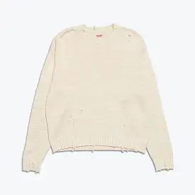 5G Cotton Knit RAINBOWY Patch Crew Sweater - Ecru