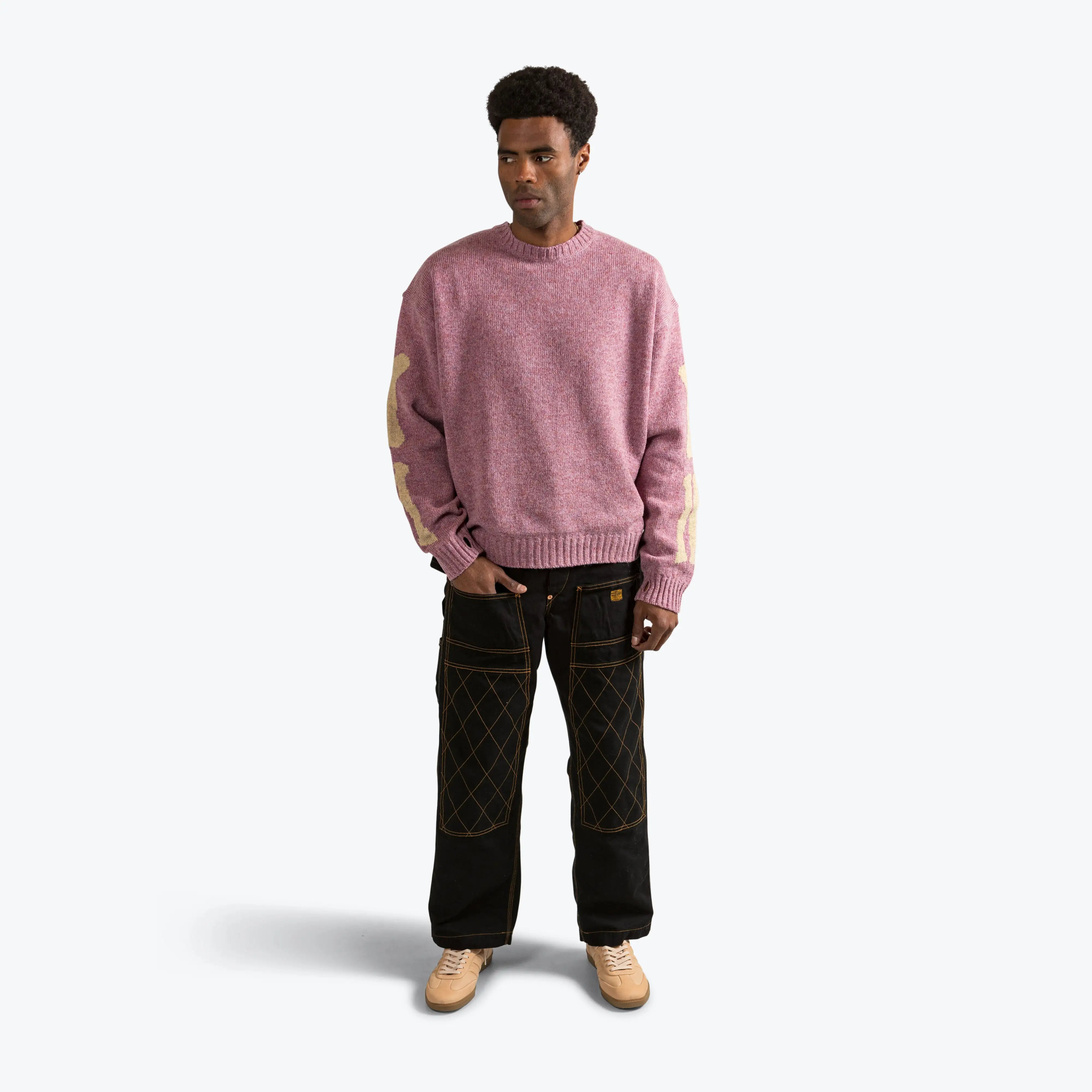 5G Wool BONE Crew Sweater - Light Purple