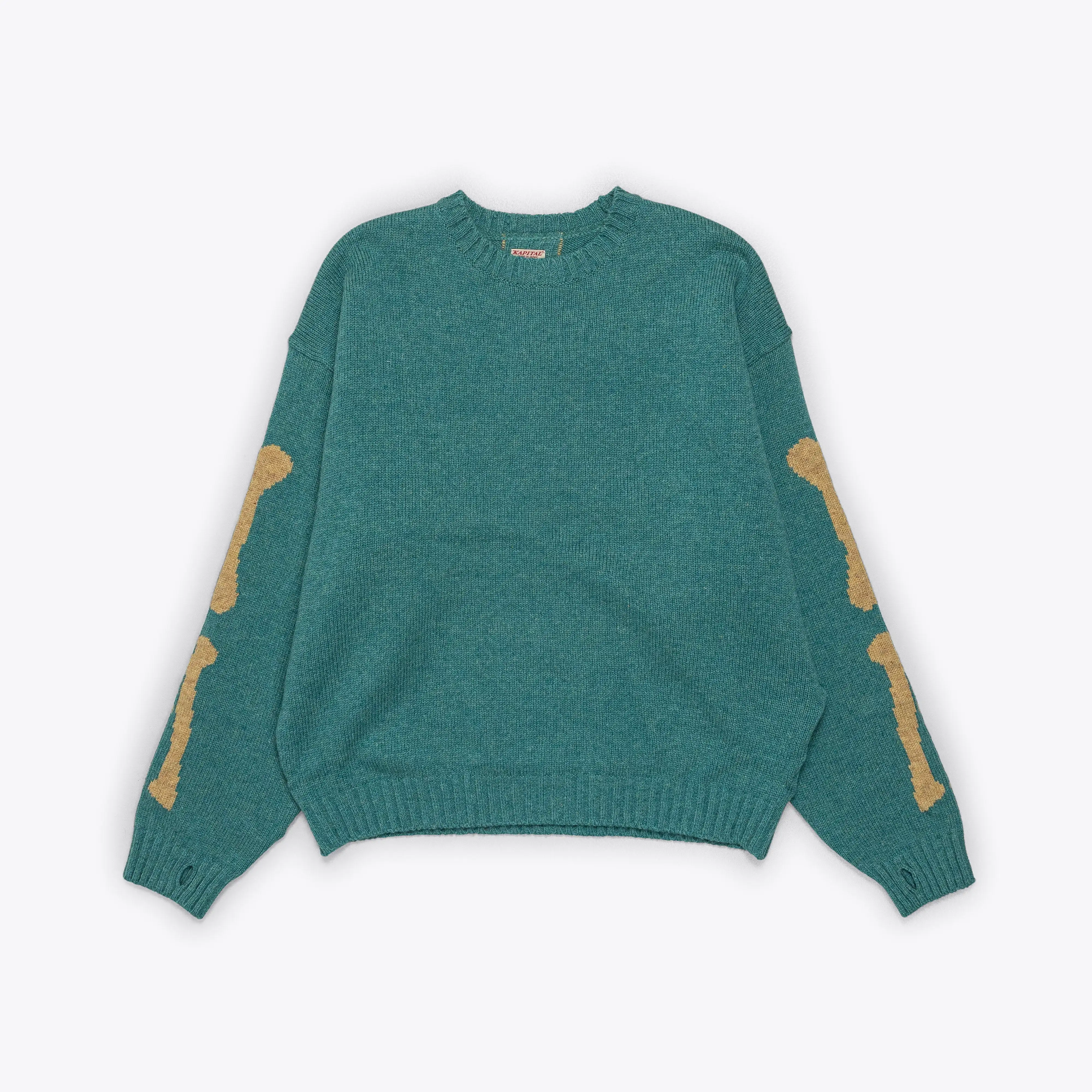 5G Wool BONE Crew Sweater - Sax