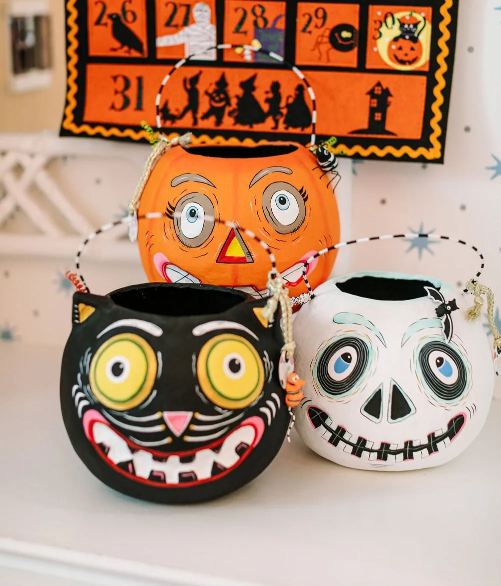 6.5 Paper Mache Halloween Buckets