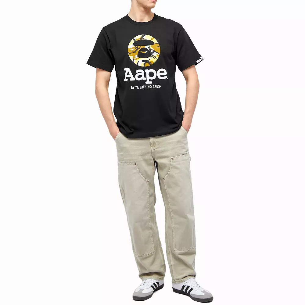 AAPE By A Bathing Ape OG Moonface New Yem Camo T-Shirt Black