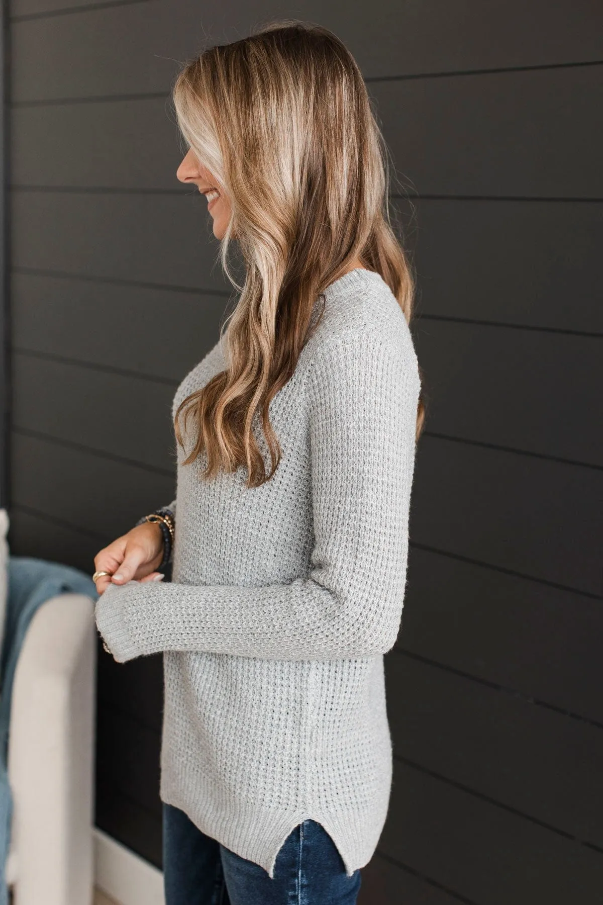 Absolutely Amazing Knit Sweater- Grey