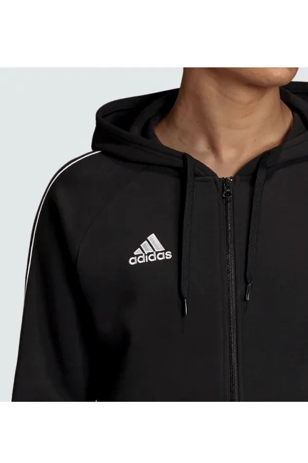 Adidas Stripe Zip Hoodie Black