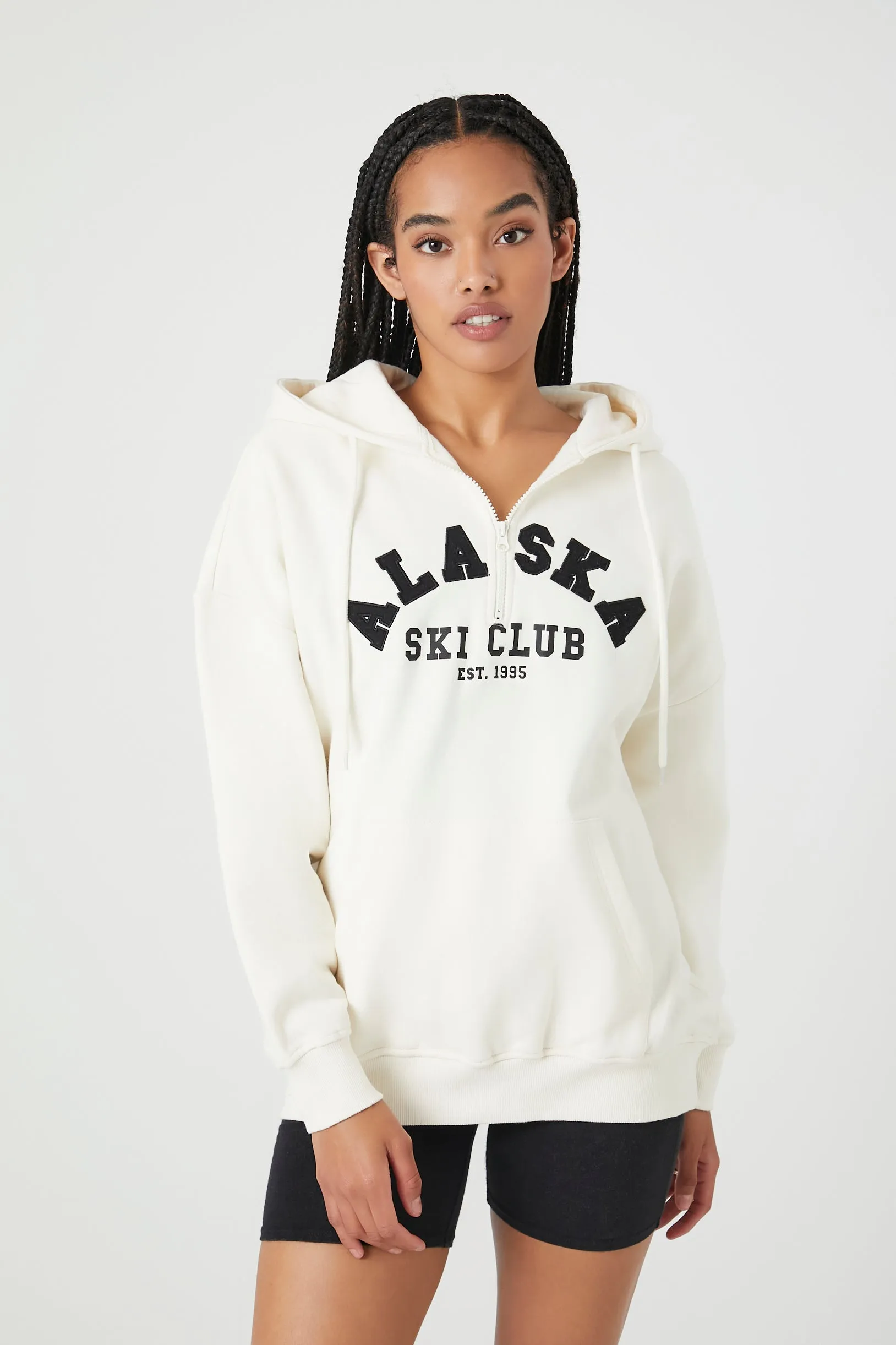 Alaska Ski Club Graphic Half Zip Fleece Hoodie