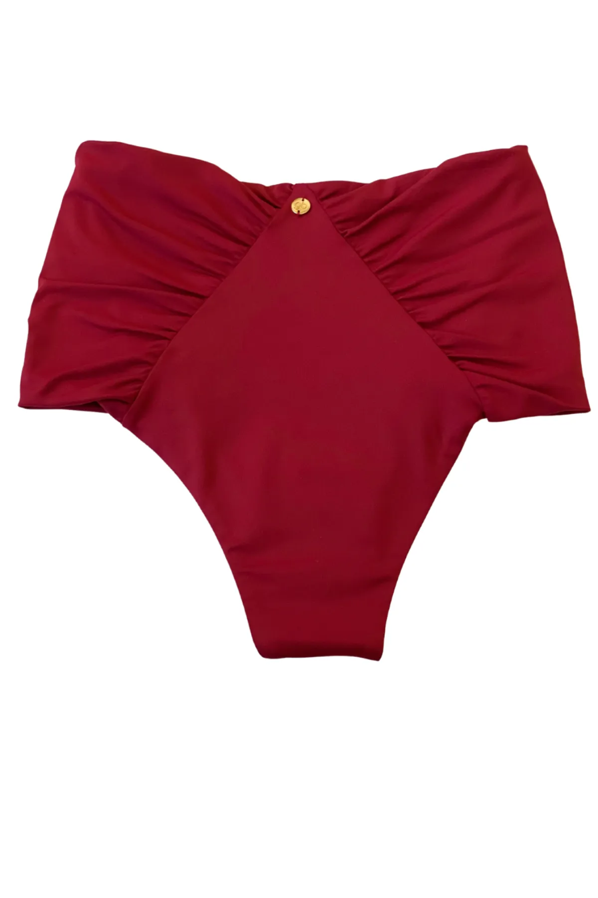 ALY BURGUNDY Brazilian High Waist Bikini Bottoms