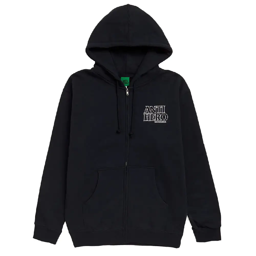 Anti Hero Lil Black Hero Outline Zip Up Hoodie Navy