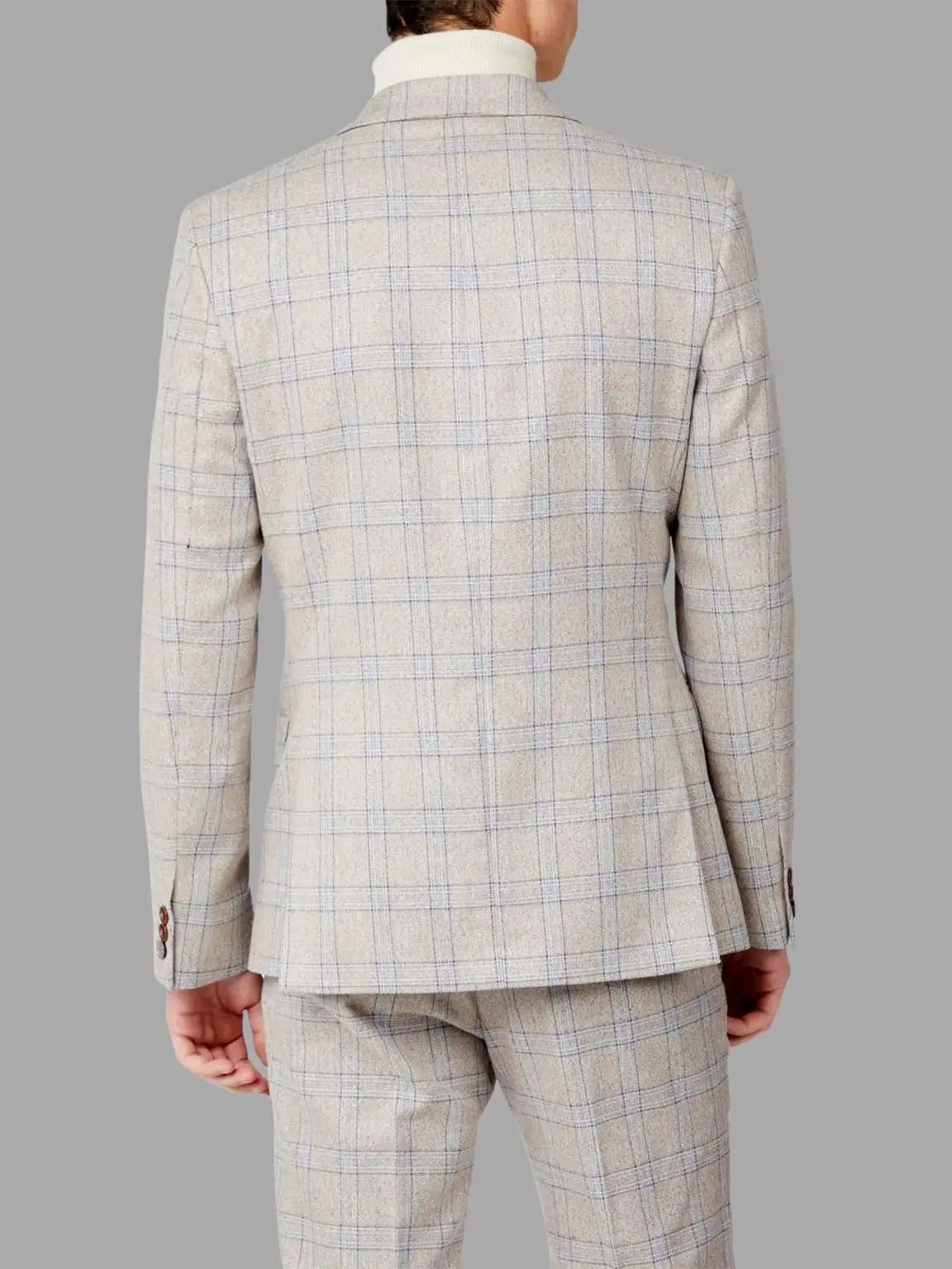 Antique Rogue Saint Cream Check Tweed 3 Piece Suit