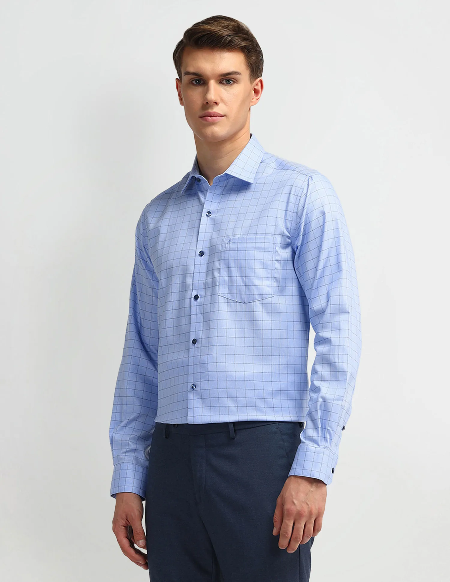 Arrow Manhattan Slim Fit Windowpane Checks Shirt