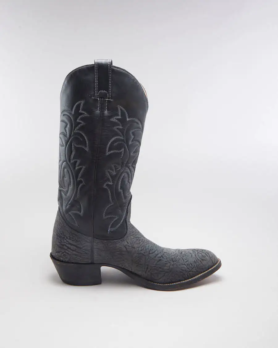 Biltrite Black & Grey Western Leather Cowboy Boots - EUR 47