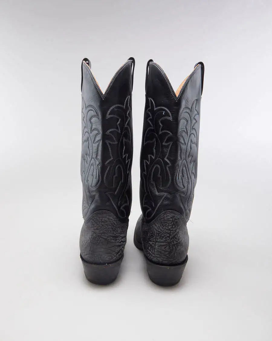 Biltrite Black & Grey Western Leather Cowboy Boots - EUR 47