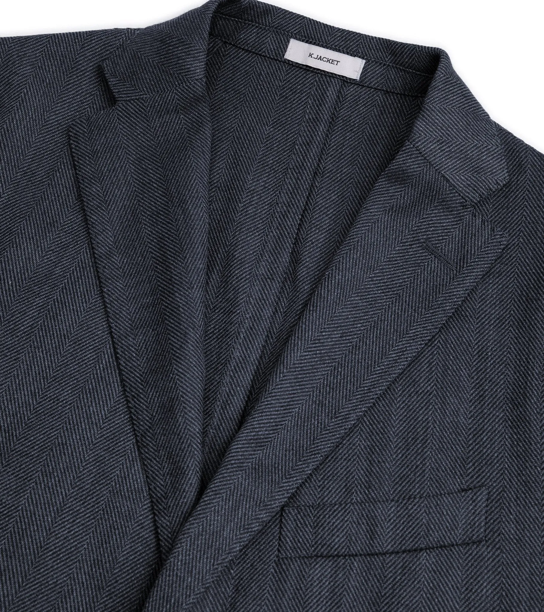 Boglioli Wool Mix Herringbone K Jacket: Navy