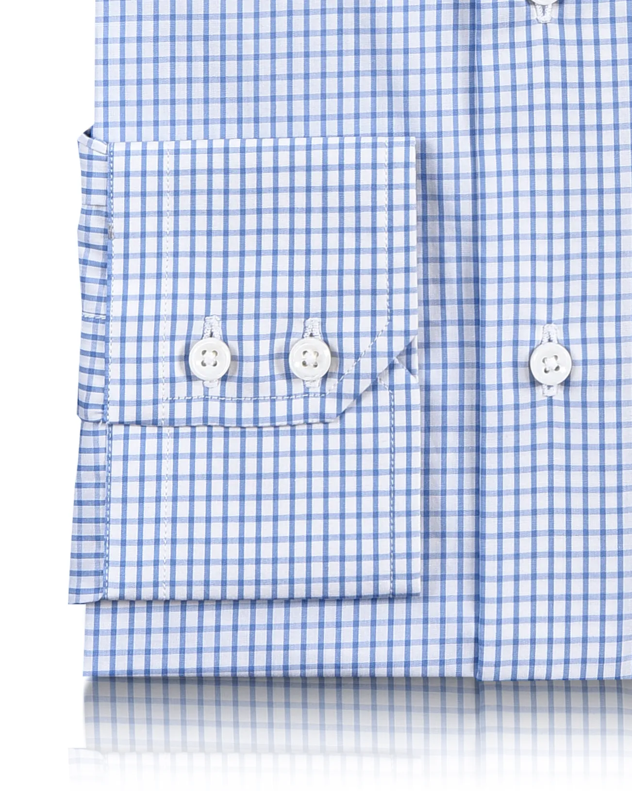 Brembana Light Blue White Graph checks Shirt