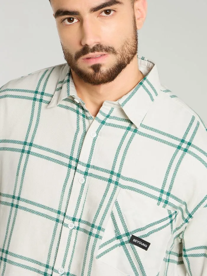 Buy Green Window Checks Shirt For Men Online in India -Beyoung