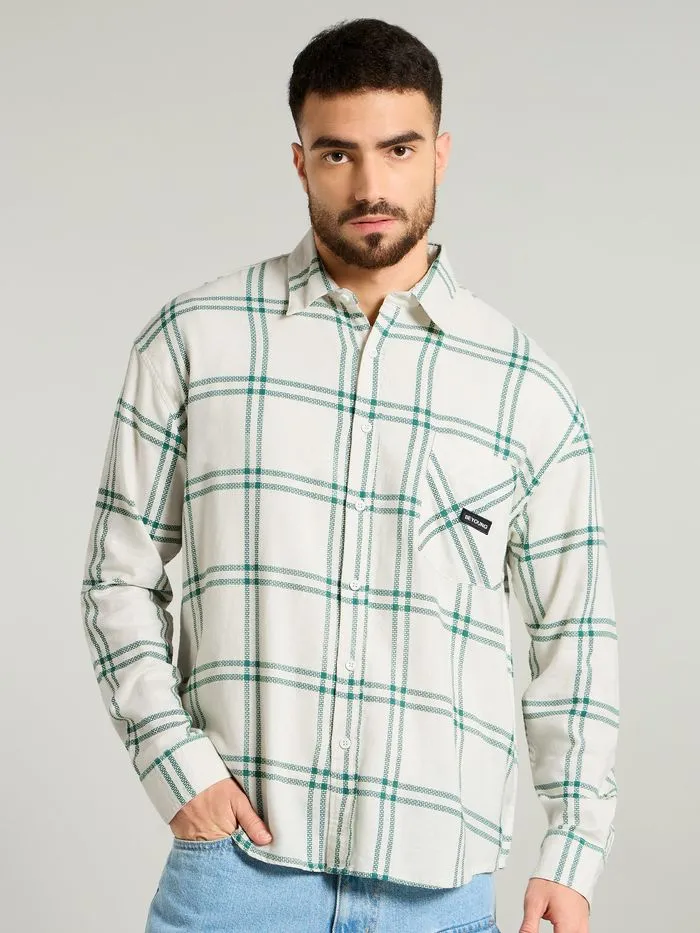 Buy Green Window Checks Shirt For Men Online in India -Beyoung