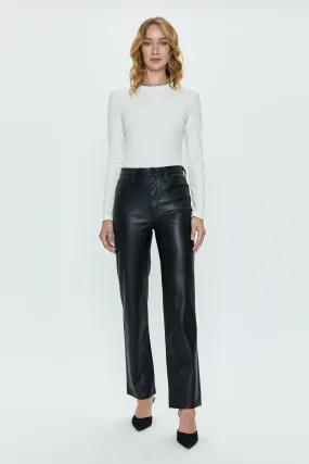 Cassie Vegan Leather High Waisted Straight Leg Jeans