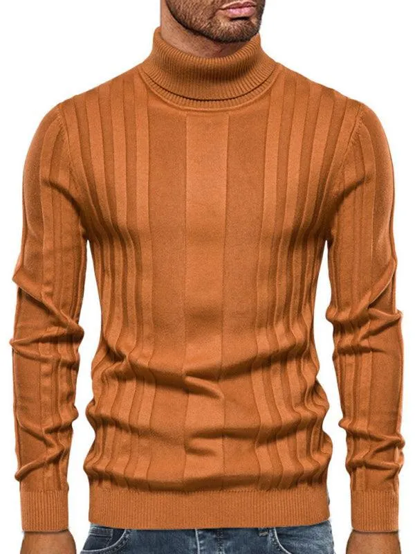 Casual Knitted Turtleneck Men Sweater