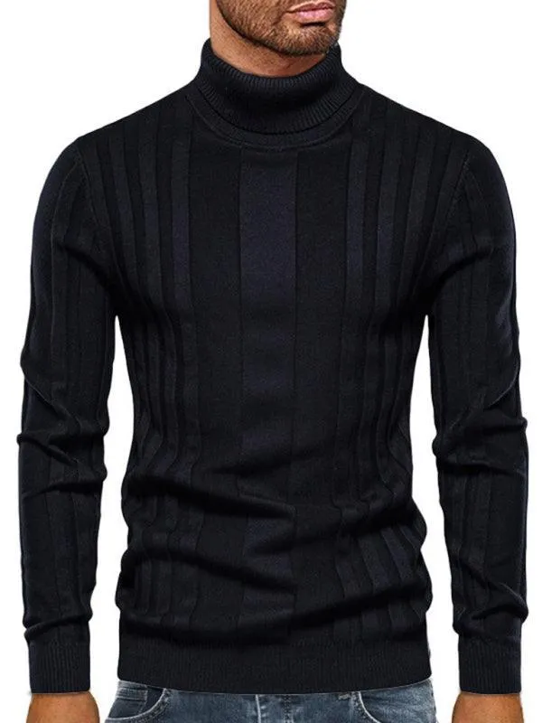 Casual Knitted Turtleneck Men Sweater