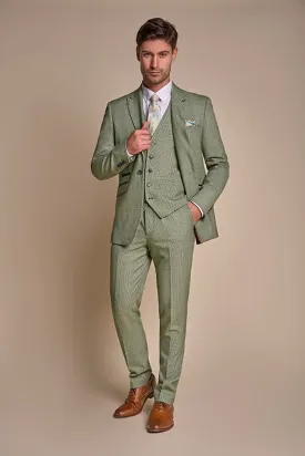 Cavani Caridi Men's Sage Tweed Three Piece Suit