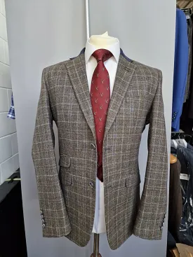 Cavani Green Tweed Check Blazer 38R