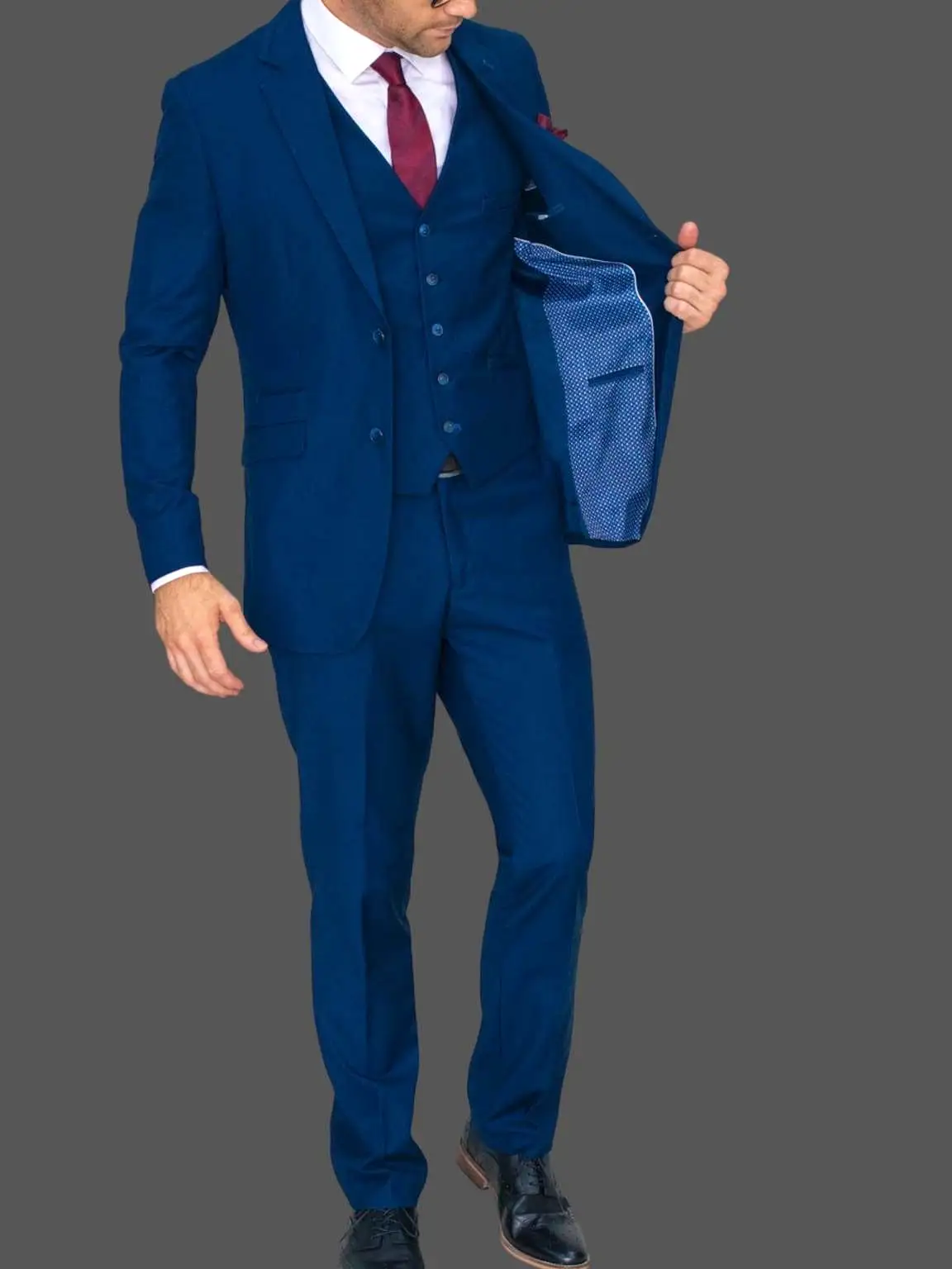 Cavani Jefferson 3 Piece Slim Fit Blue Suit