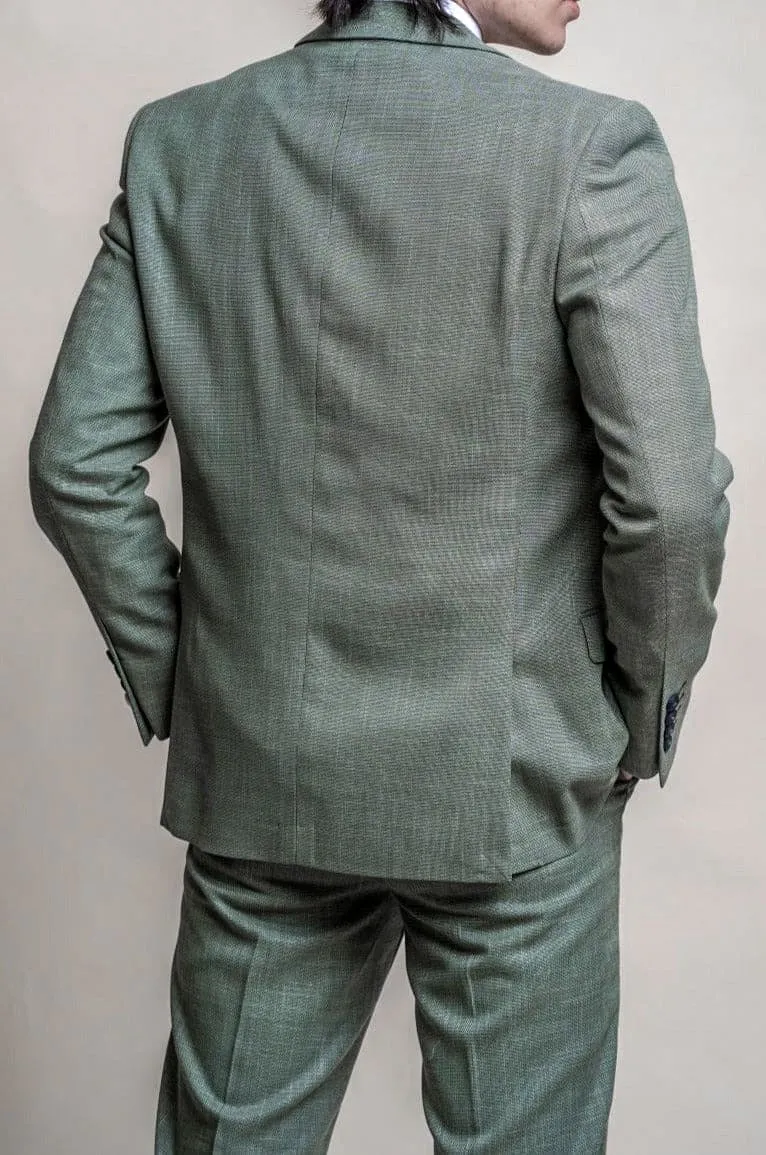 Cavani Miami Men's Sage Green 3 Piece Suit