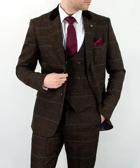 Cavani Tommy Brown Men's 3 Piece Suit