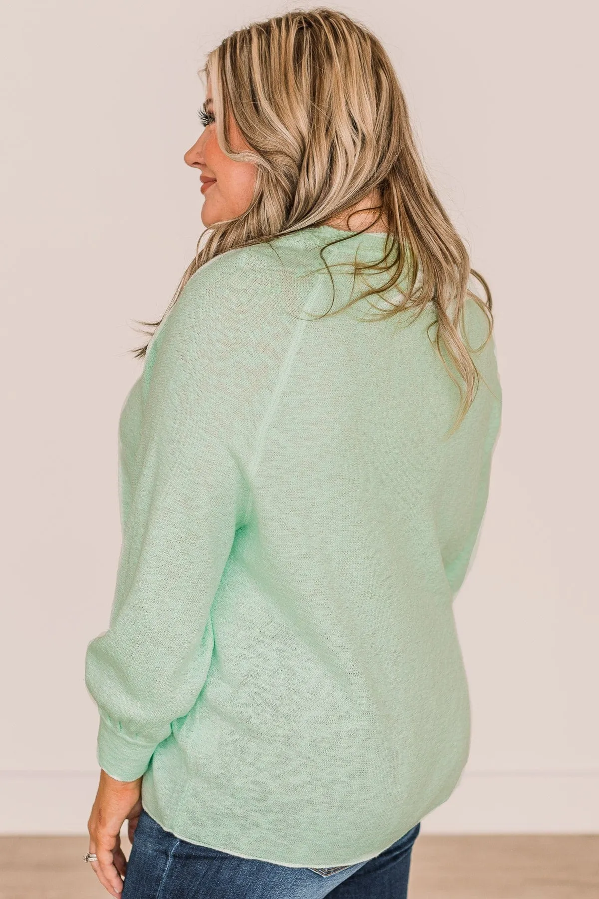 Choose Yourself Knit Sweater- Mint