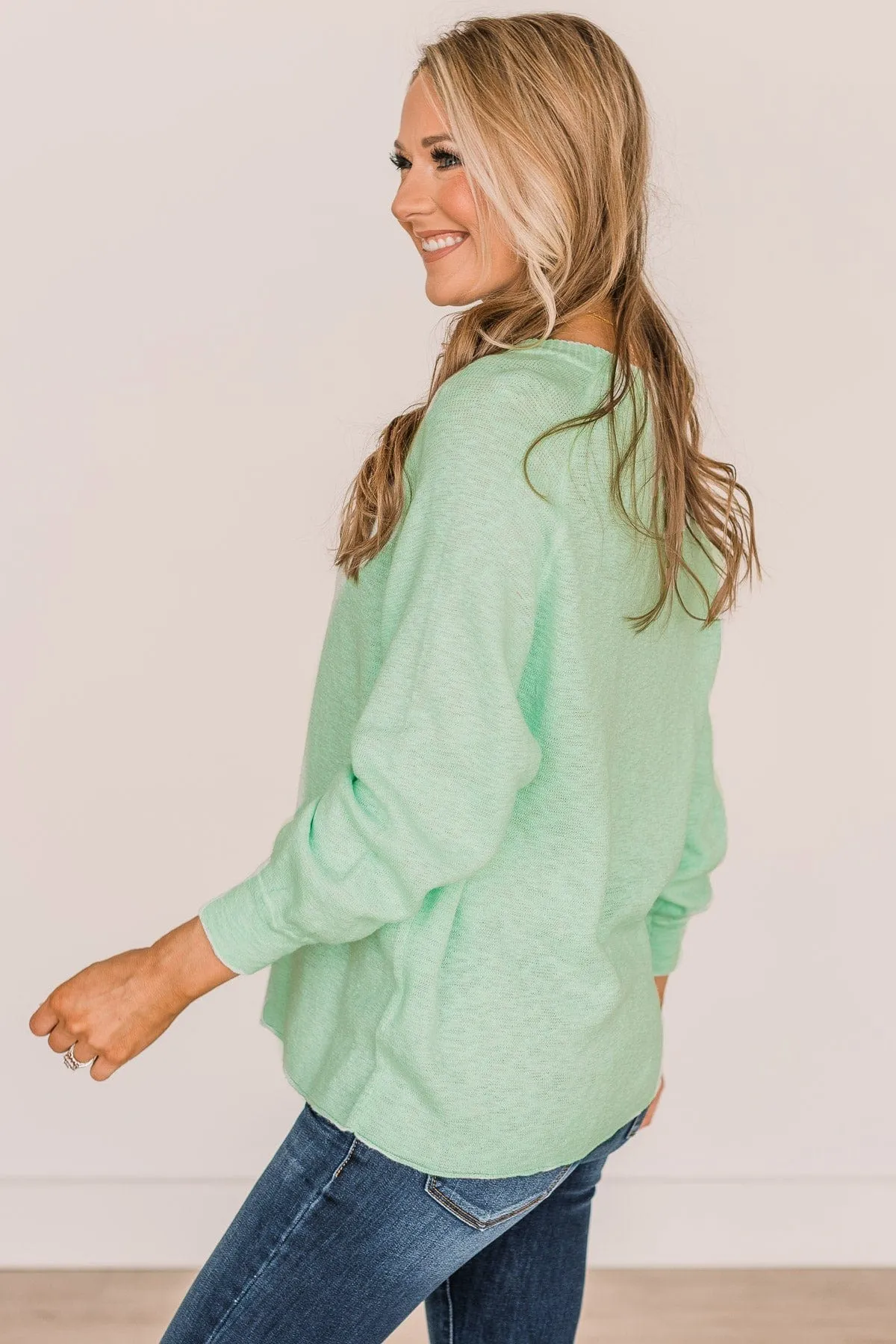 Choose Yourself Knit Sweater- Mint