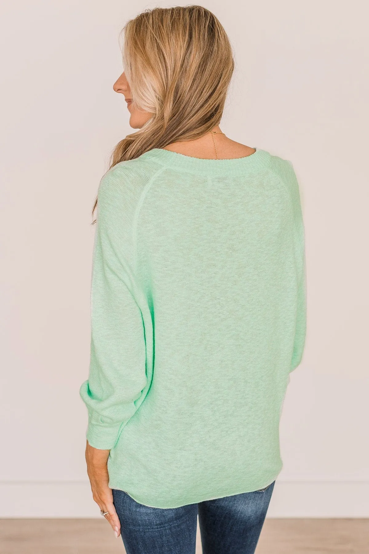 Choose Yourself Knit Sweater- Mint