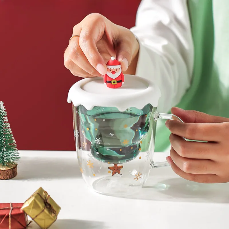 Christmas Glass Water Cup