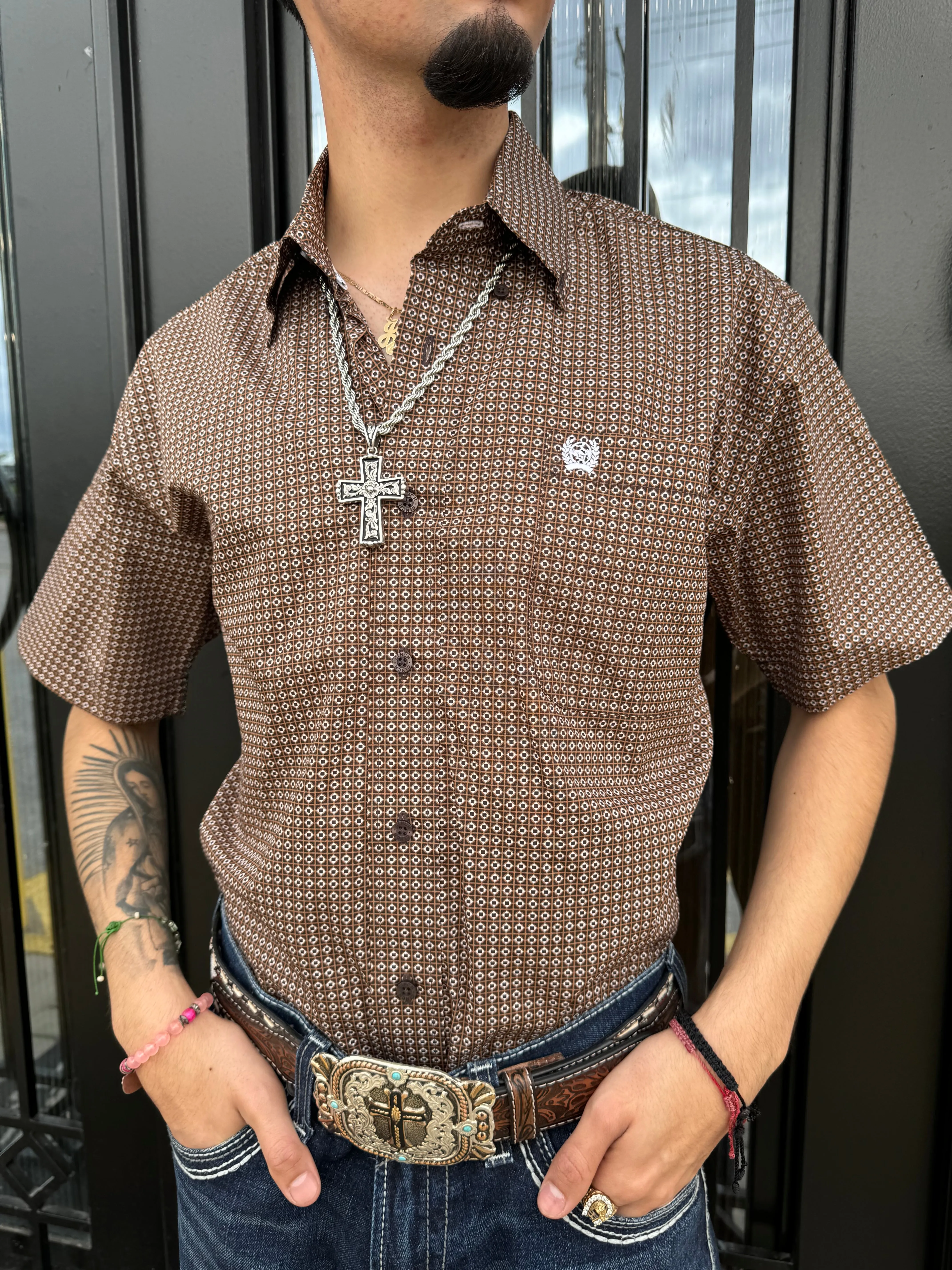 Cinch Men’s short sleeve Brown shirt | MTW1111454