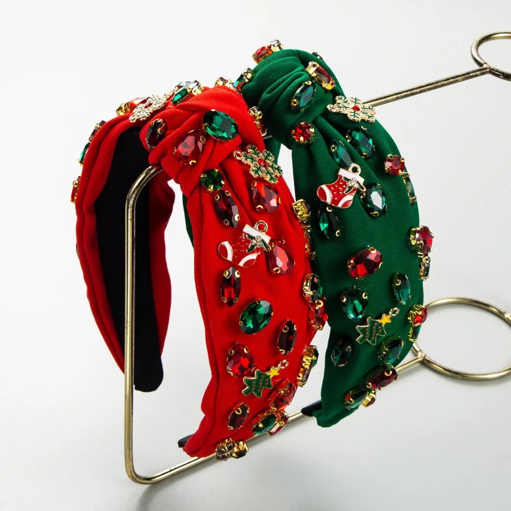 Clara Christmas Designer Headband in Red