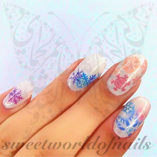 Colorful Snowflakes Nail Stickers