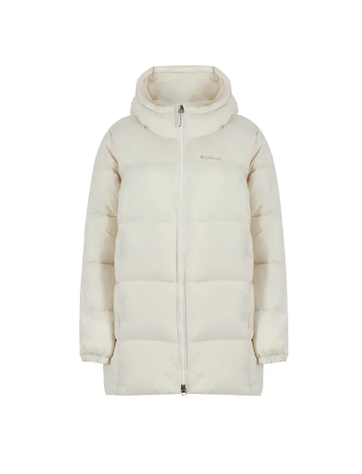 Columbia Womens Puffect Hooded Mid Puffer Jacket Chalk