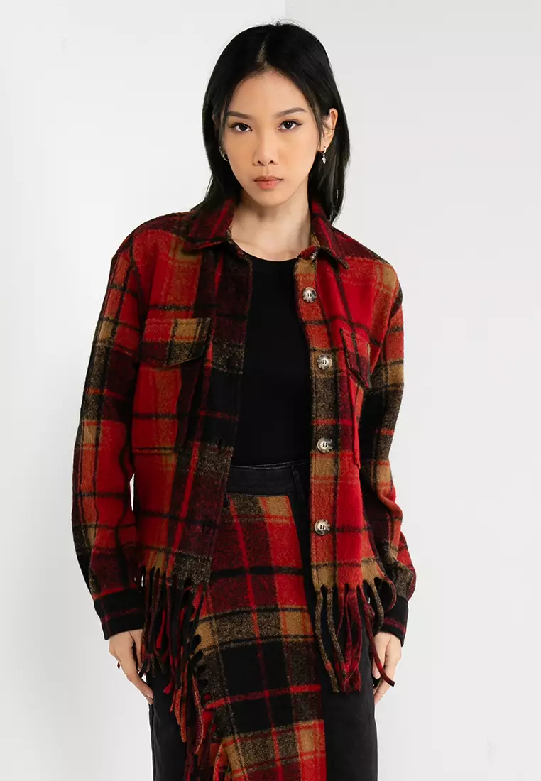 Desigual Kiever Plaid Wool Jacket