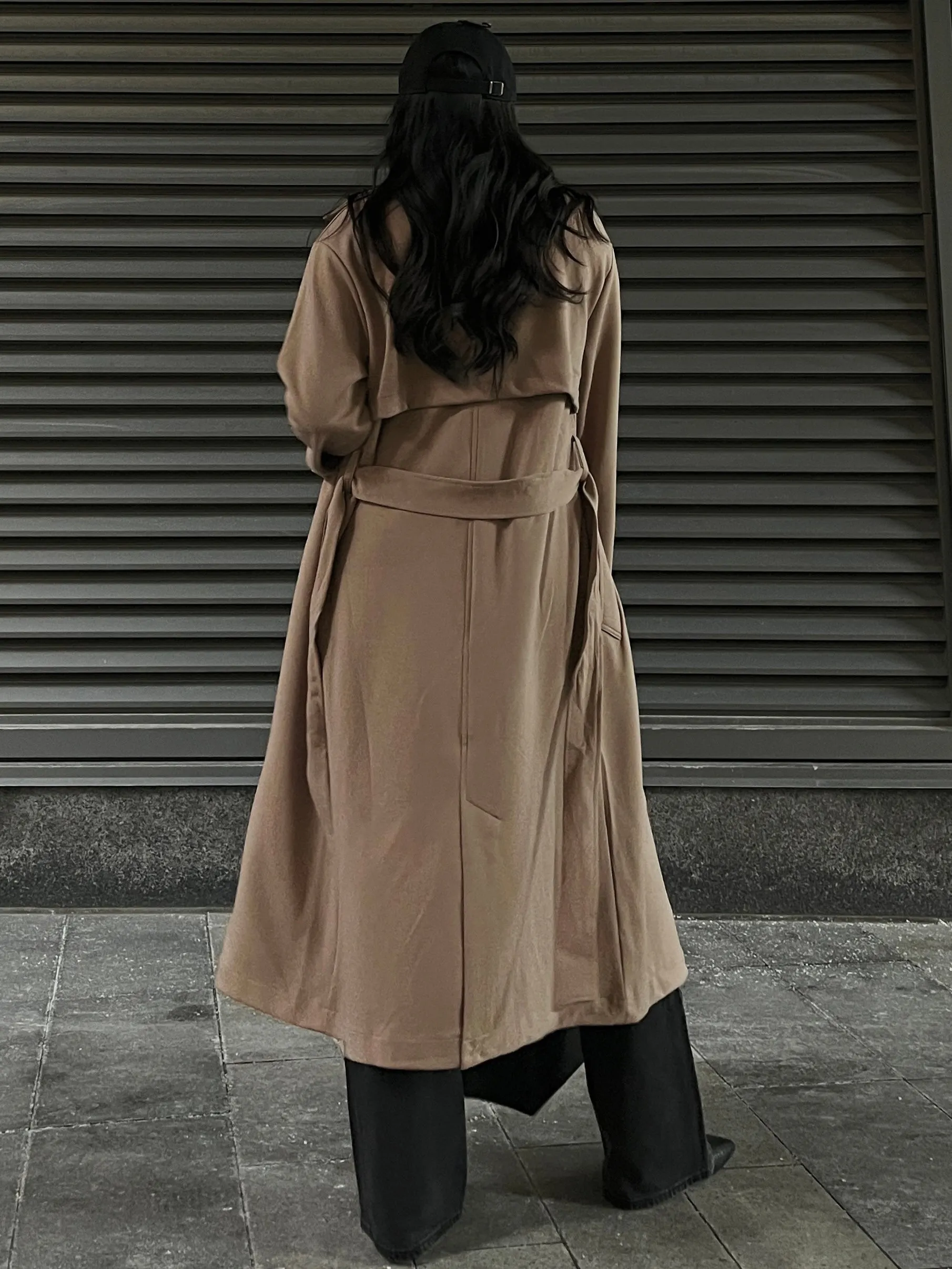 DEX Double Breasted Knit Trench Coat