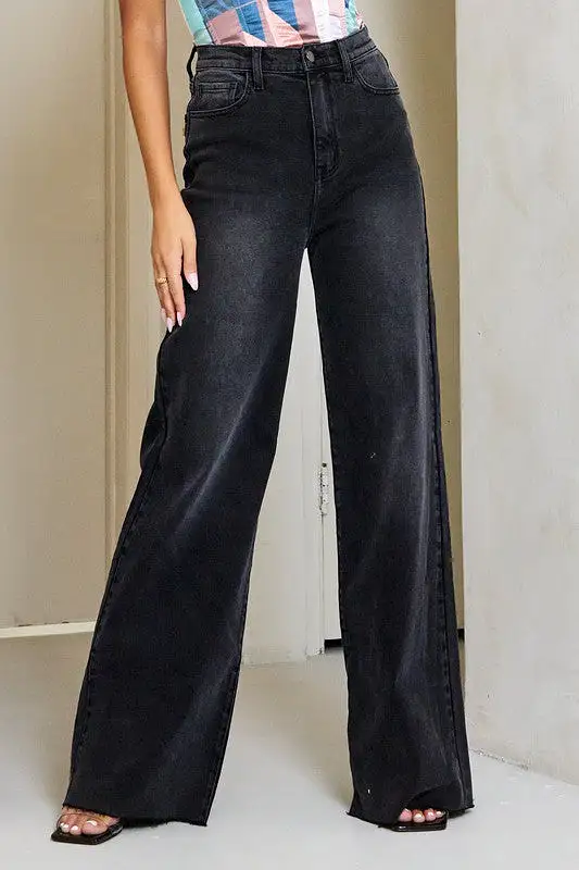 Did She Really High Waisted Wide Leg Jeans [online exclusive]