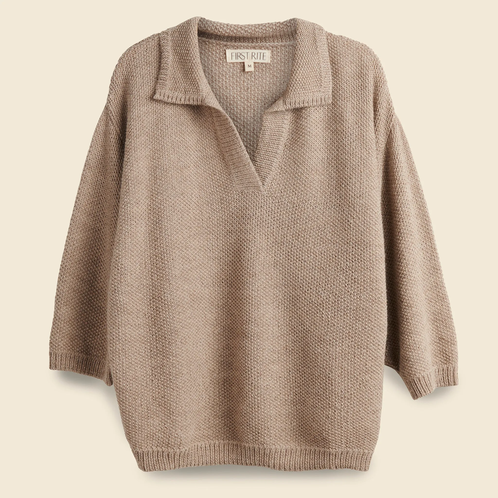 Dolman Henley Sweater - Oatmeal