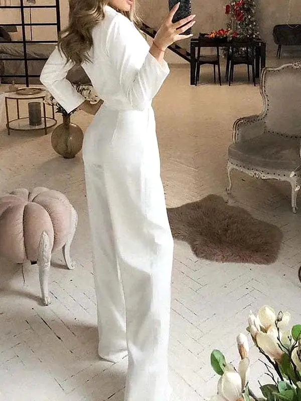 Elegant Casual V-Neck High Waist Jumpsuit for Women