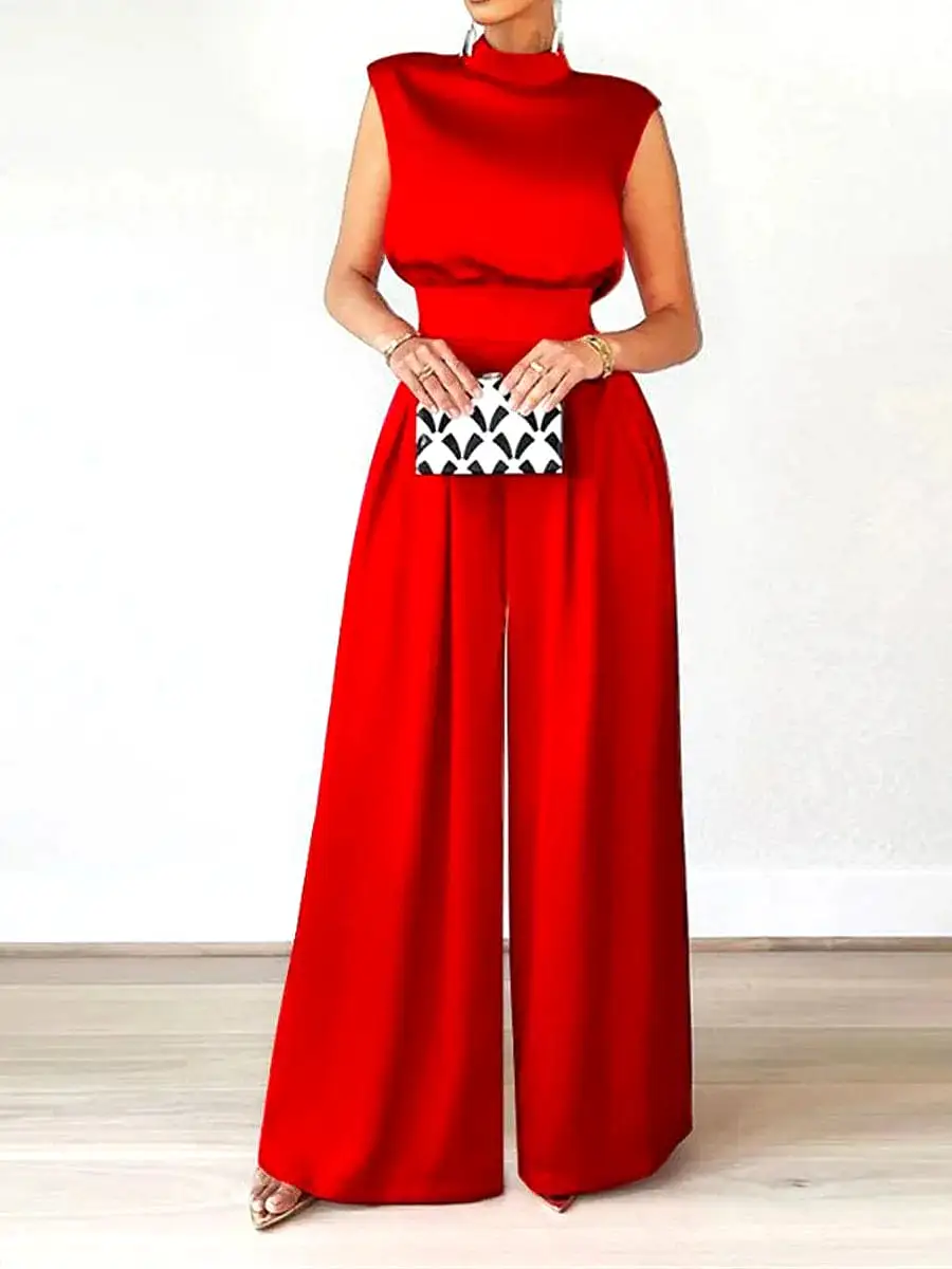 Elegant Sleeveless High Waist Women's Jumpsuit for Parties and Events