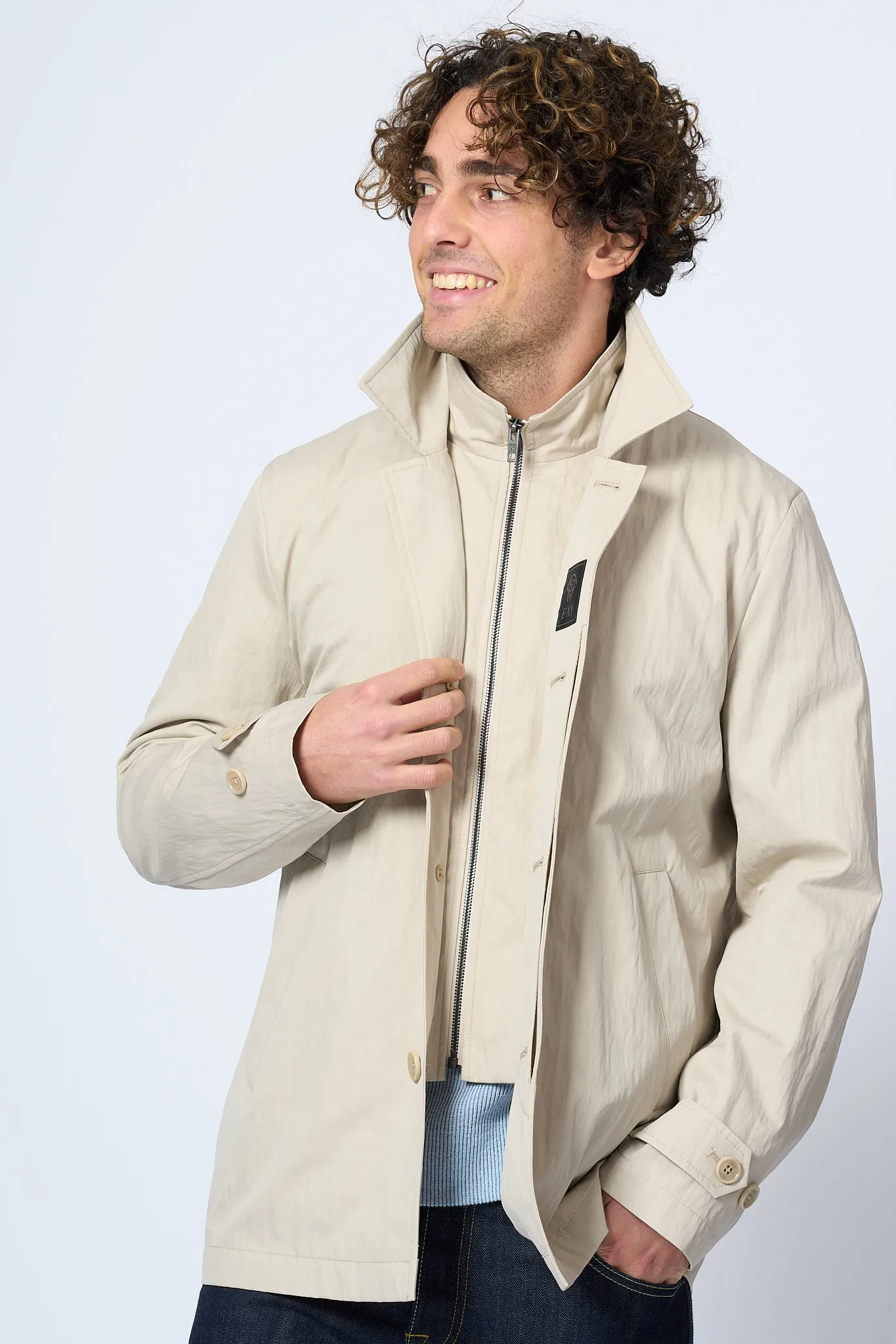 Fay Morning Coat Corto Avorio Uomo