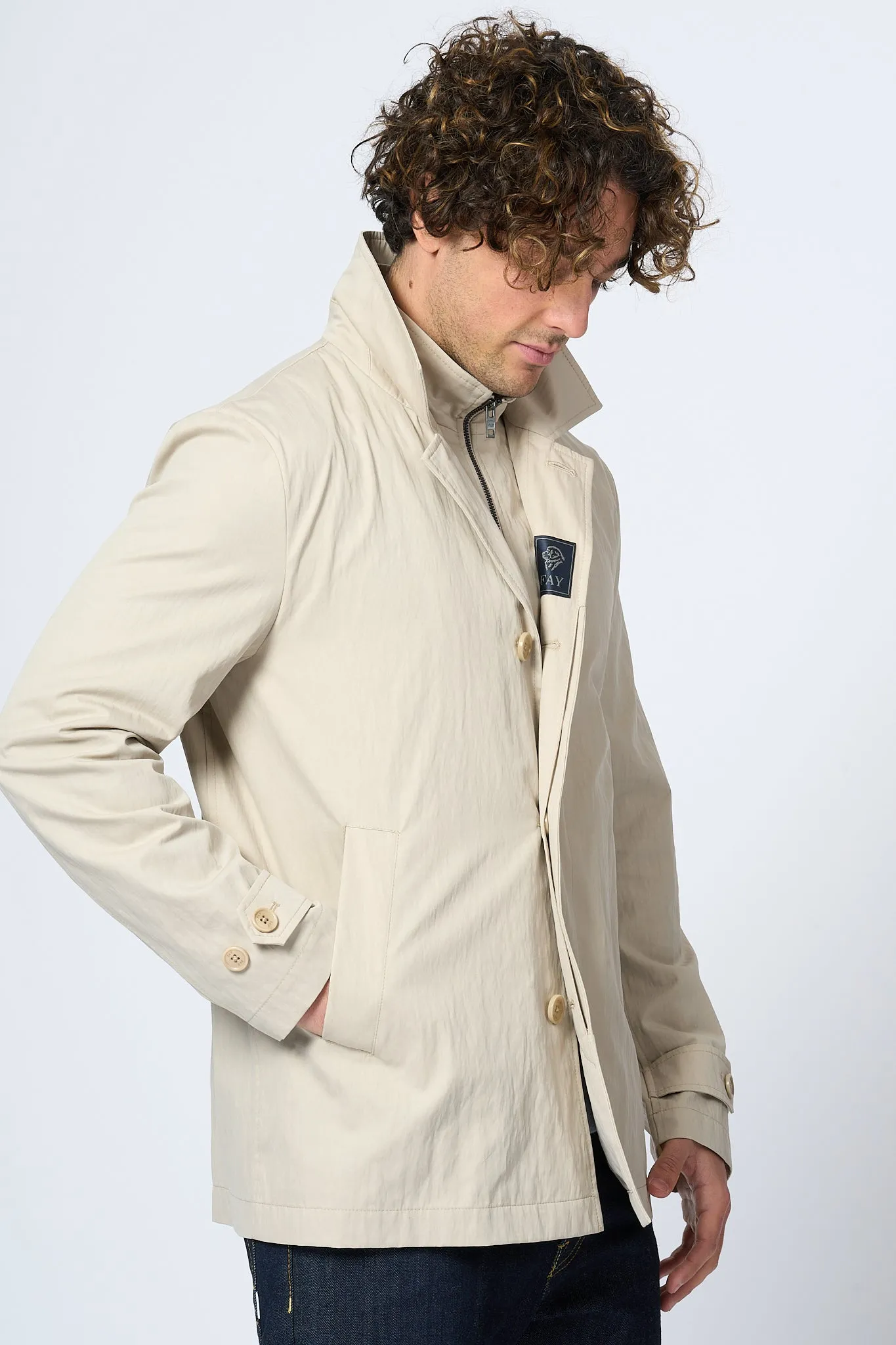 Fay Morning Coat Corto Avorio Uomo