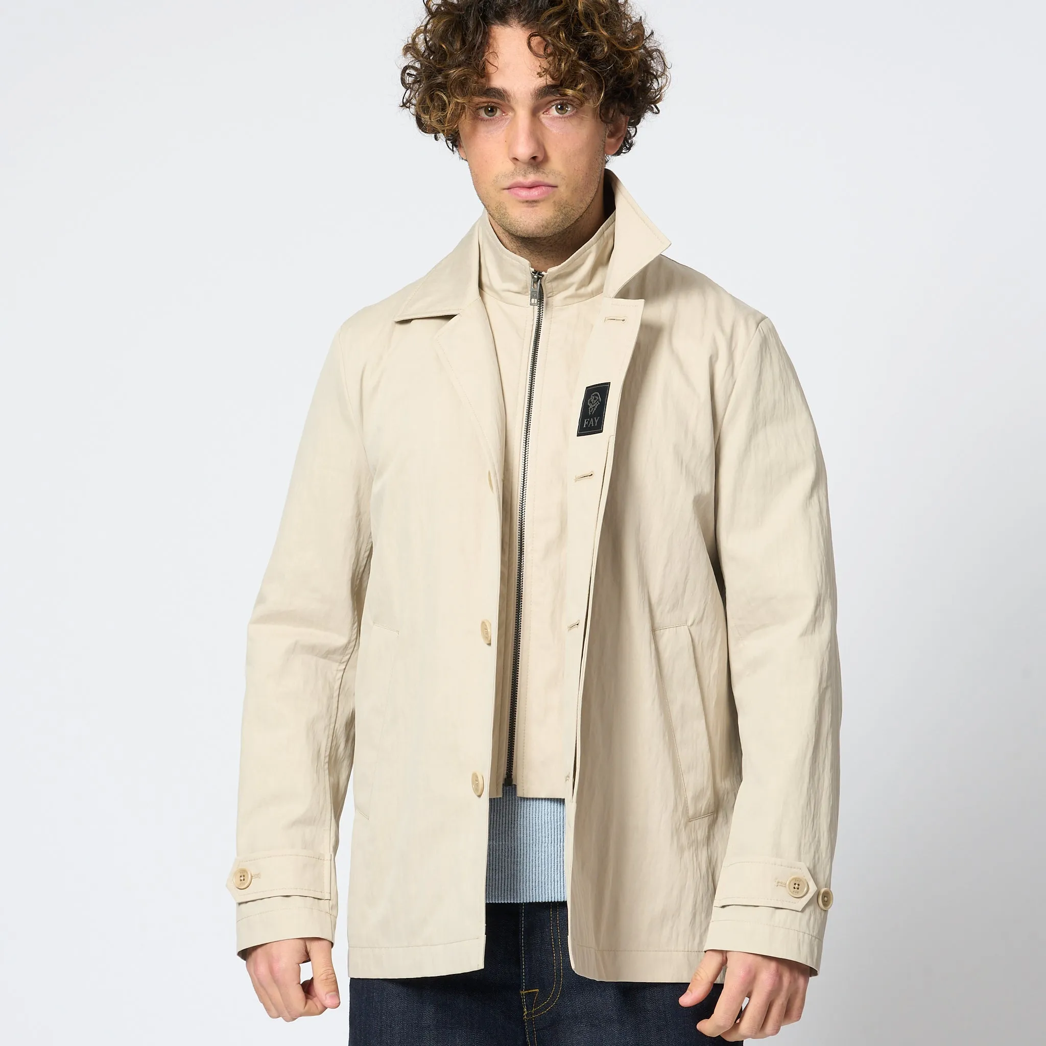 Fay Morning Coat Corto Avorio Uomo