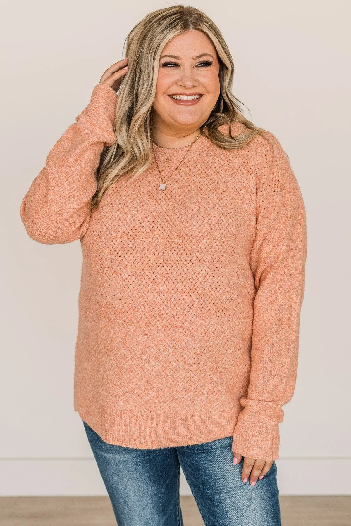 Feeling Fortunate Knit Sweater- Peach