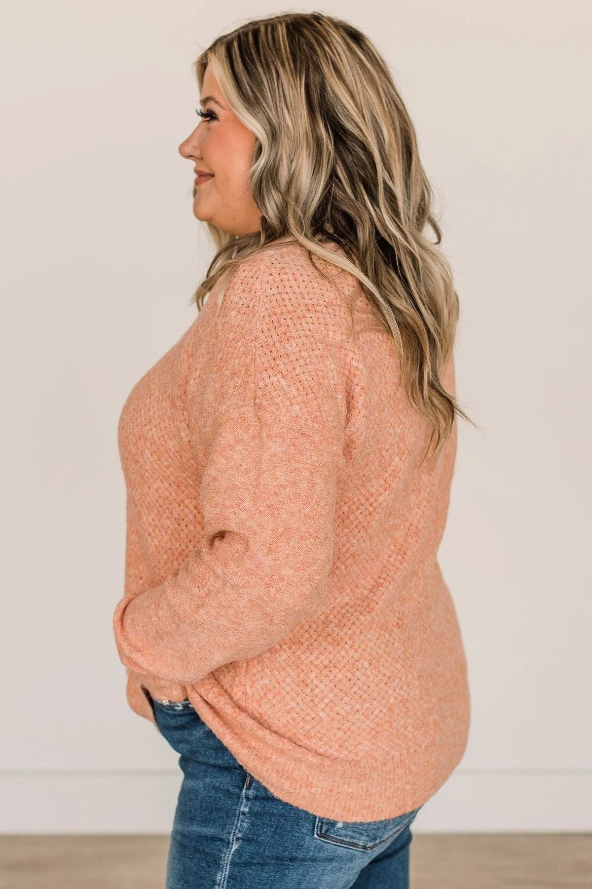 Feeling Fortunate Knit Sweater- Peach