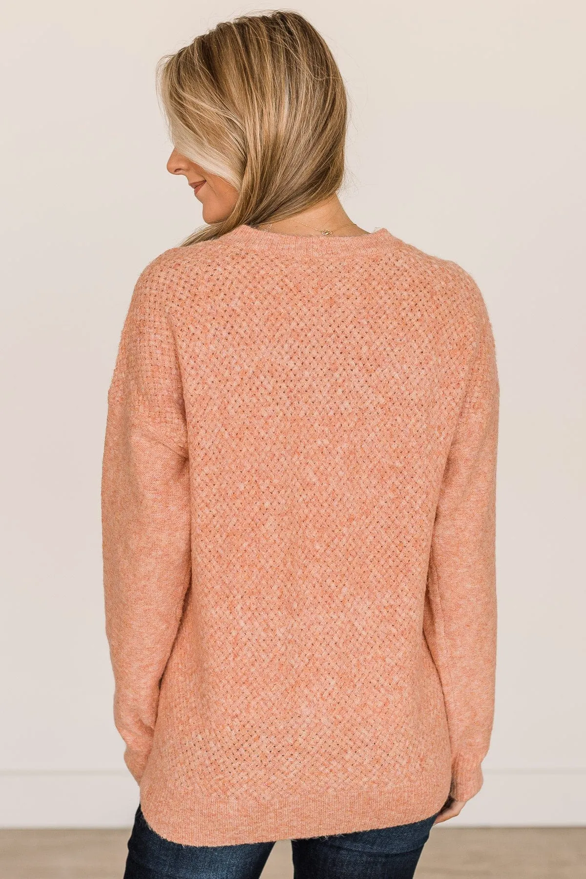 Feeling Fortunate Knit Sweater- Peach