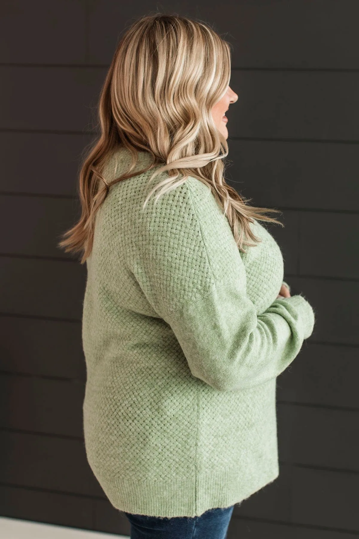 Feeling Fortunate Knit Sweater- Sage